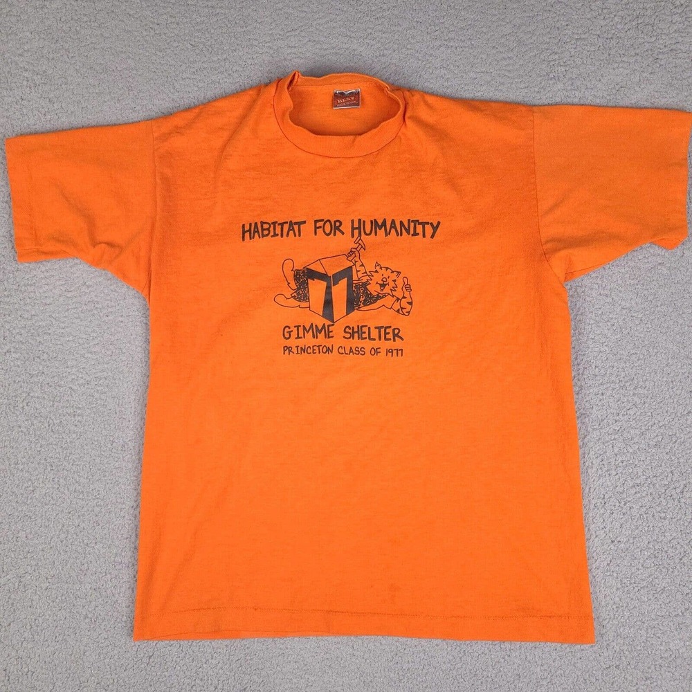 Vintage Habitat For‎ Humanity T-Shirt Mens Large Princeton Class Of 1977 BEST